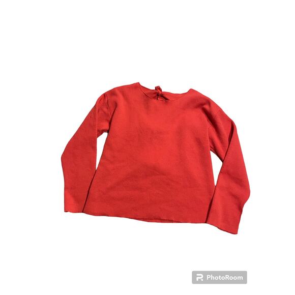 Poof Tie Back Sweater Women's Size Large Long Sleeve Red W883-M - Picture 5 of 9